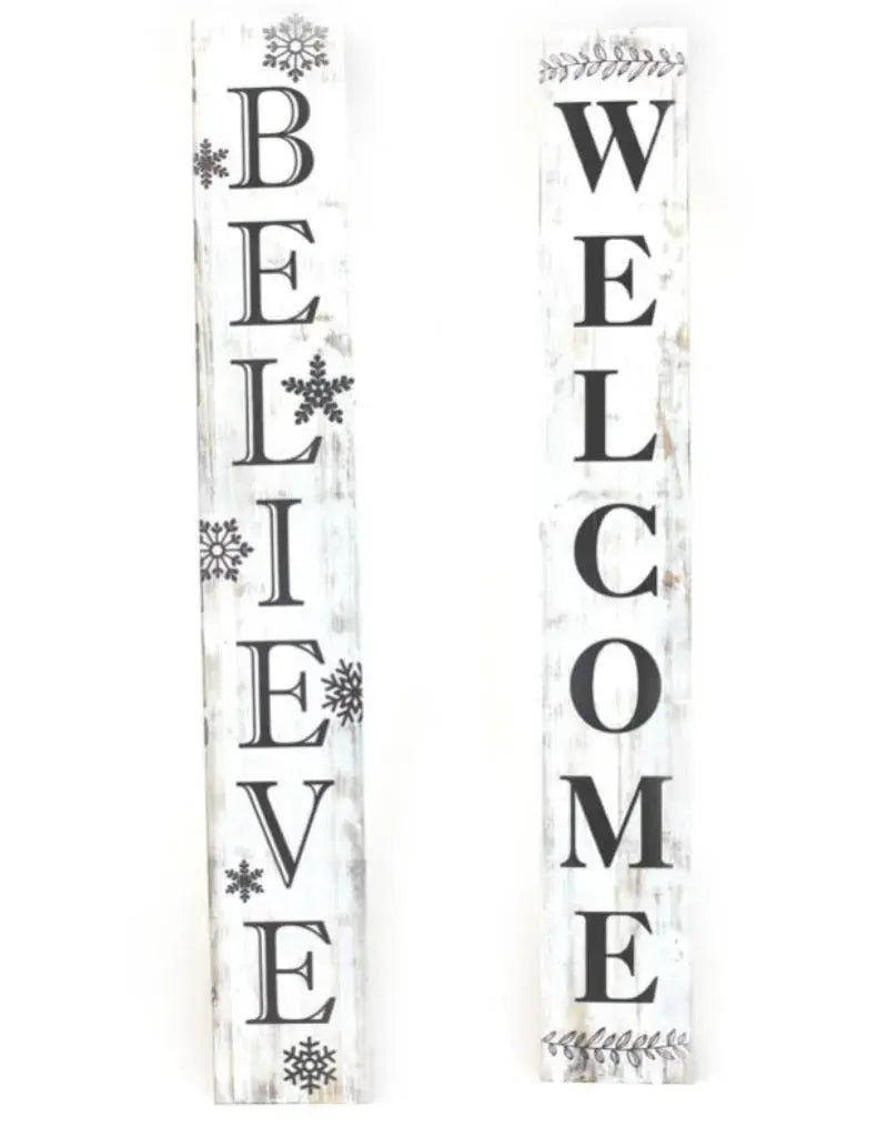 Welcome /Believe Porch Sign, 2 Sided