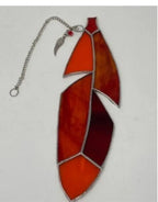 Stained Glass Feather with Charm