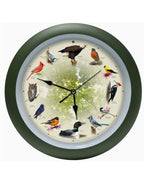20th Anniversary Singing Bird Clock, 13", Green