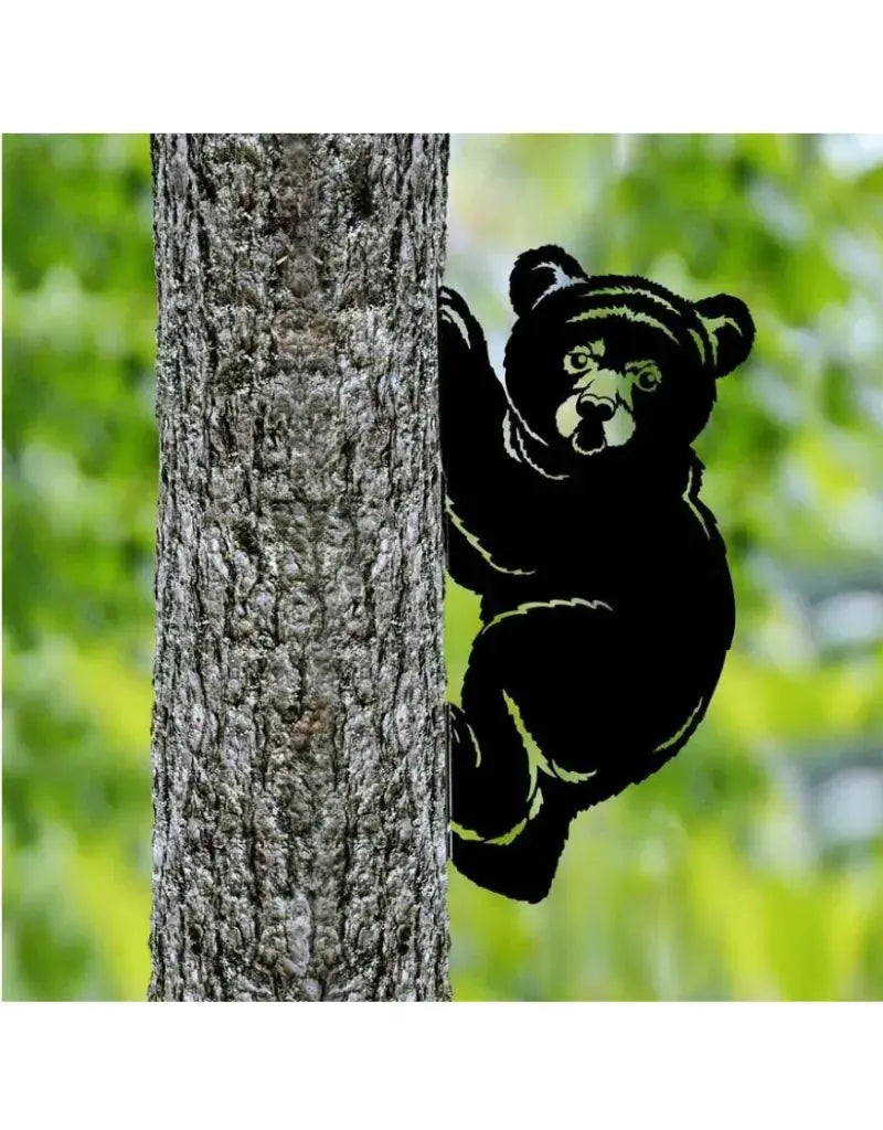 Black Metal Bear Climbing Wall Art