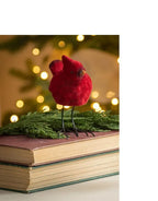 Velveteen Cardinal with Metal Feet