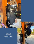Black Metal Bear Climbing Wall Art