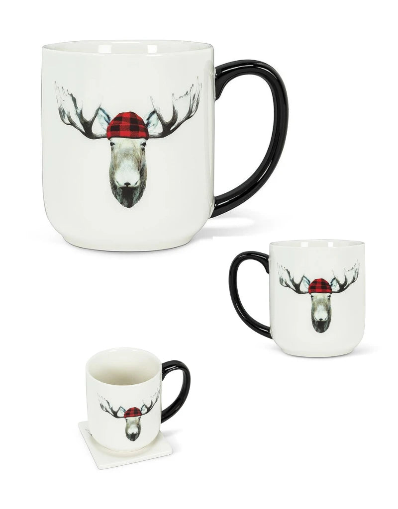 Red/Blk Jack Moose Mug-4"H(18oz)