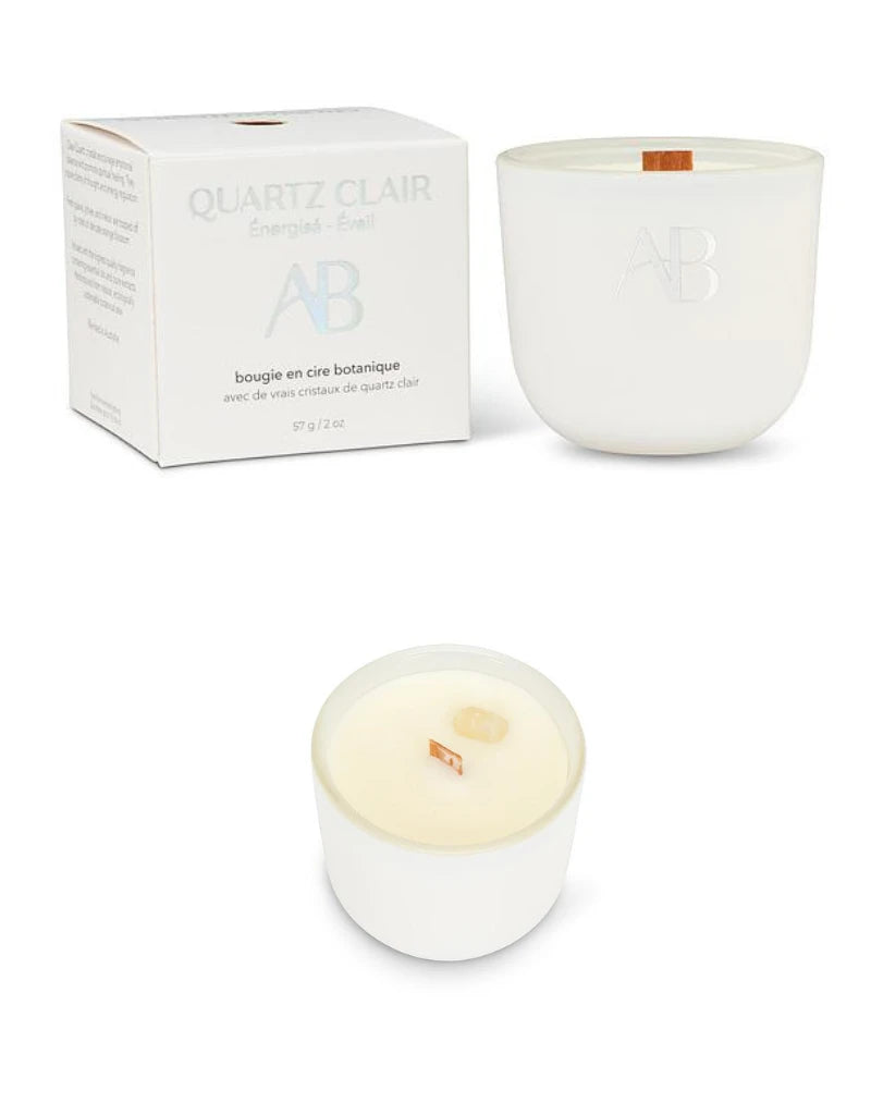Mini Clear Quartz Crystal candle-2"H(2oz)