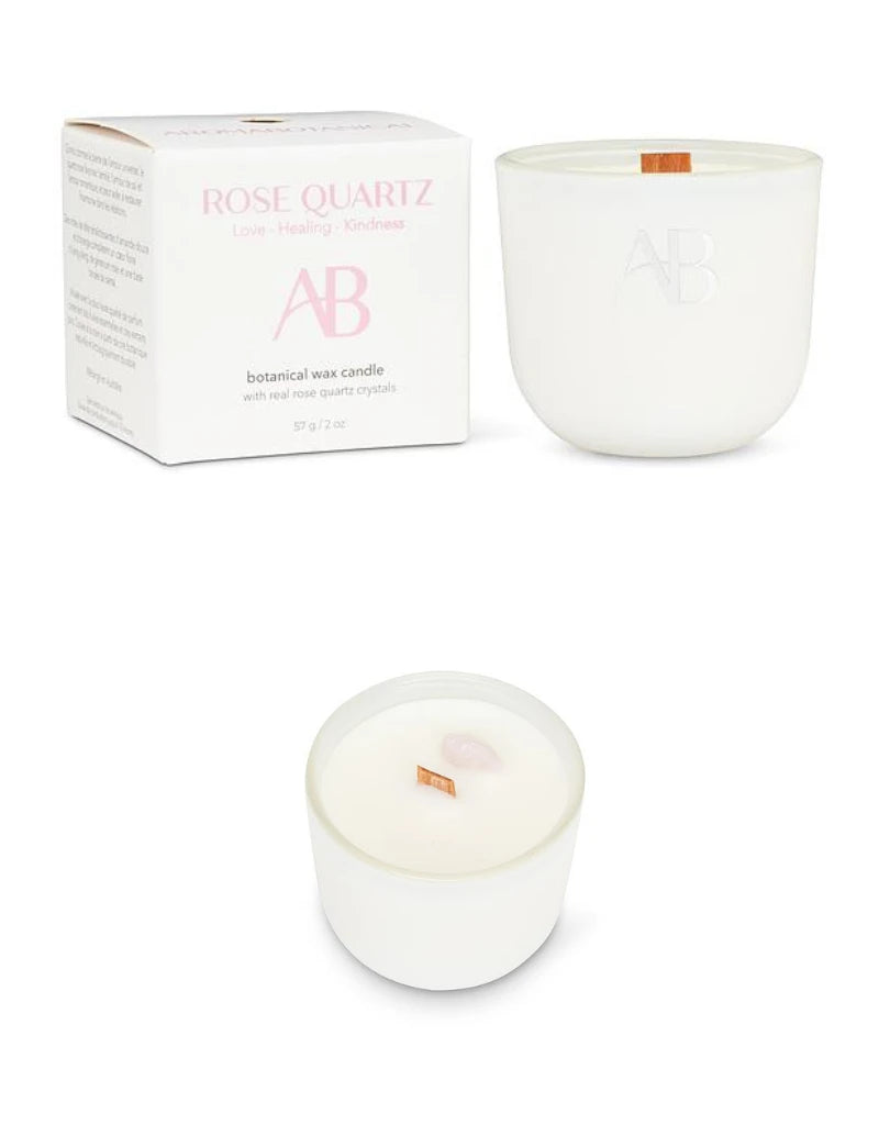 Mini Rose Quartz Crystal Candle-2"H(2oz)