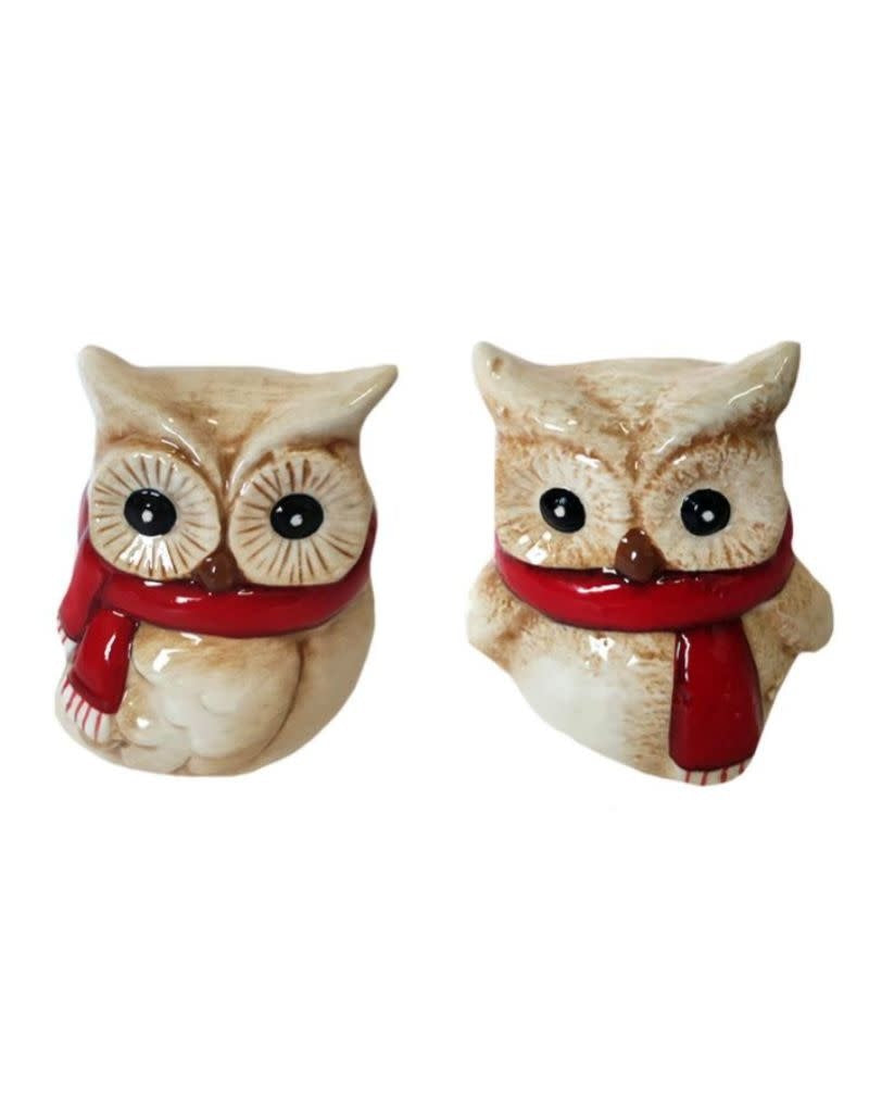 Owls with Scarves Figurines,