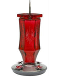 Ruby Starburst Glass Hummingbird Feeder