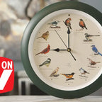 25th Anniversary Audobon Society Original Singing Bird Clock, 13", Cherry