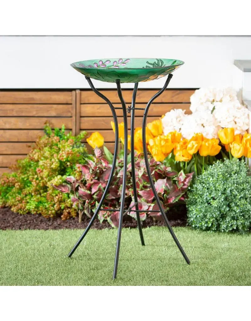 Metal Birdbath Stand, Hourglass Shape (birdbath sold separately)