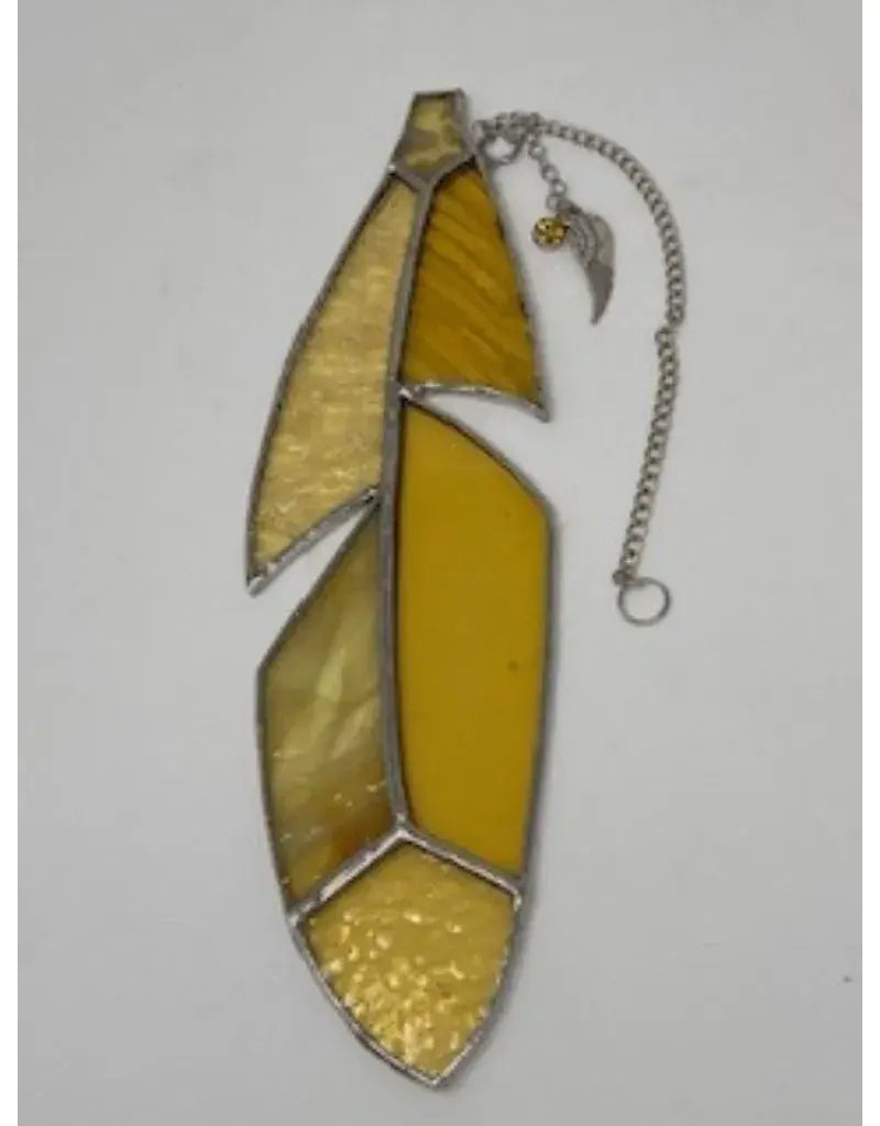 Stained Glass Feather with Charm