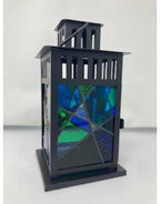 Blue/Green Abstract Glass Lantern by Andrew Reid