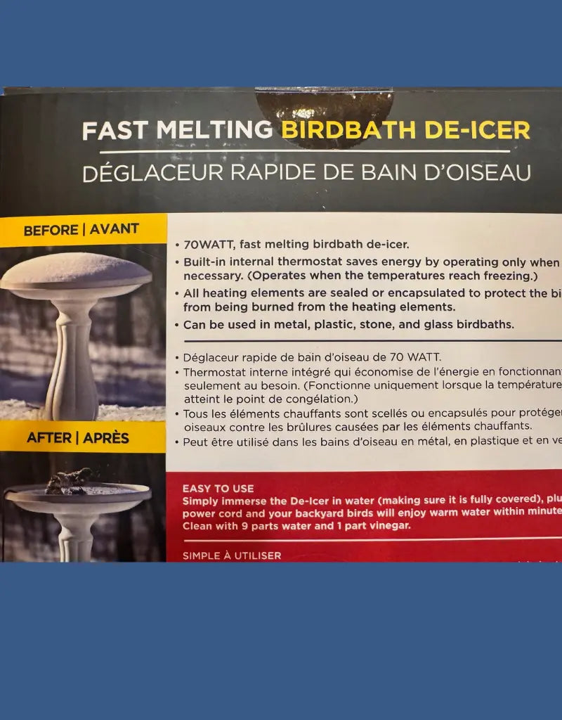 Bird Bath De-icer
