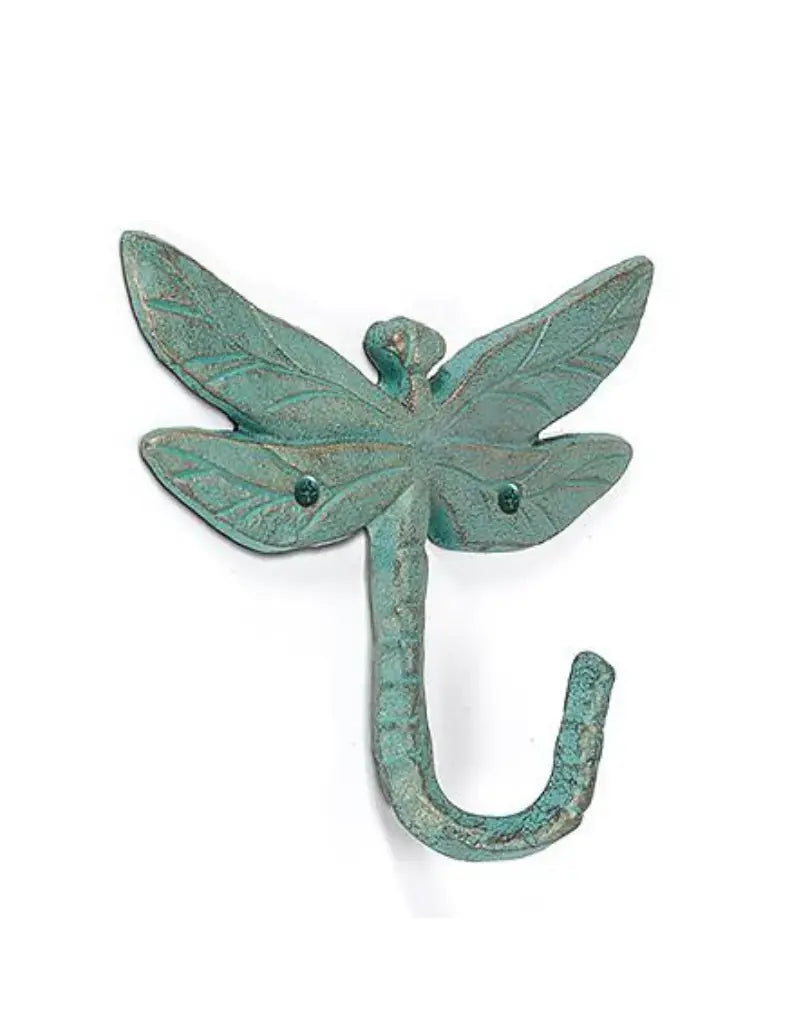 Dragonfly Hook-Verdigris-5.5"H