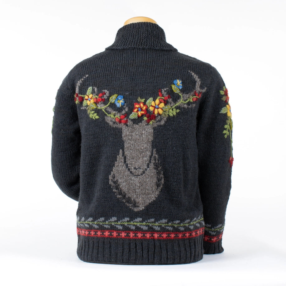Hartley Knit Sweater with Floral Antler Design