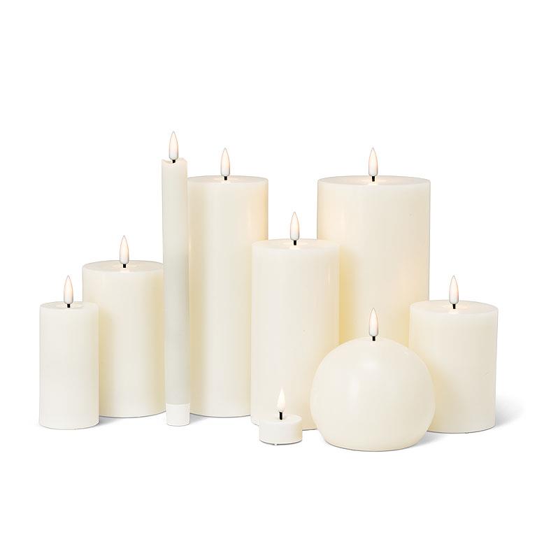 White LED Pillar Candle 4"x8"H