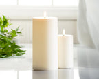 White LED Pillar Candle 4"x8"H