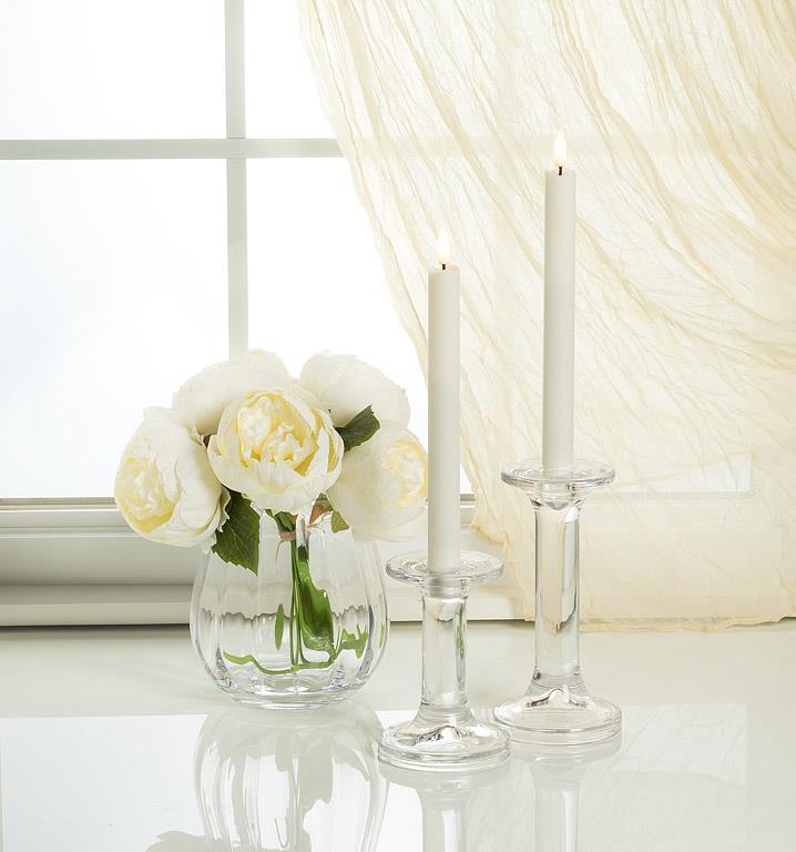 Set of 2 Ivory LED Taper Candles-9.5"H