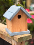 Jean Long blue roofed Bird house - 1 3/8" port (2212-1297)