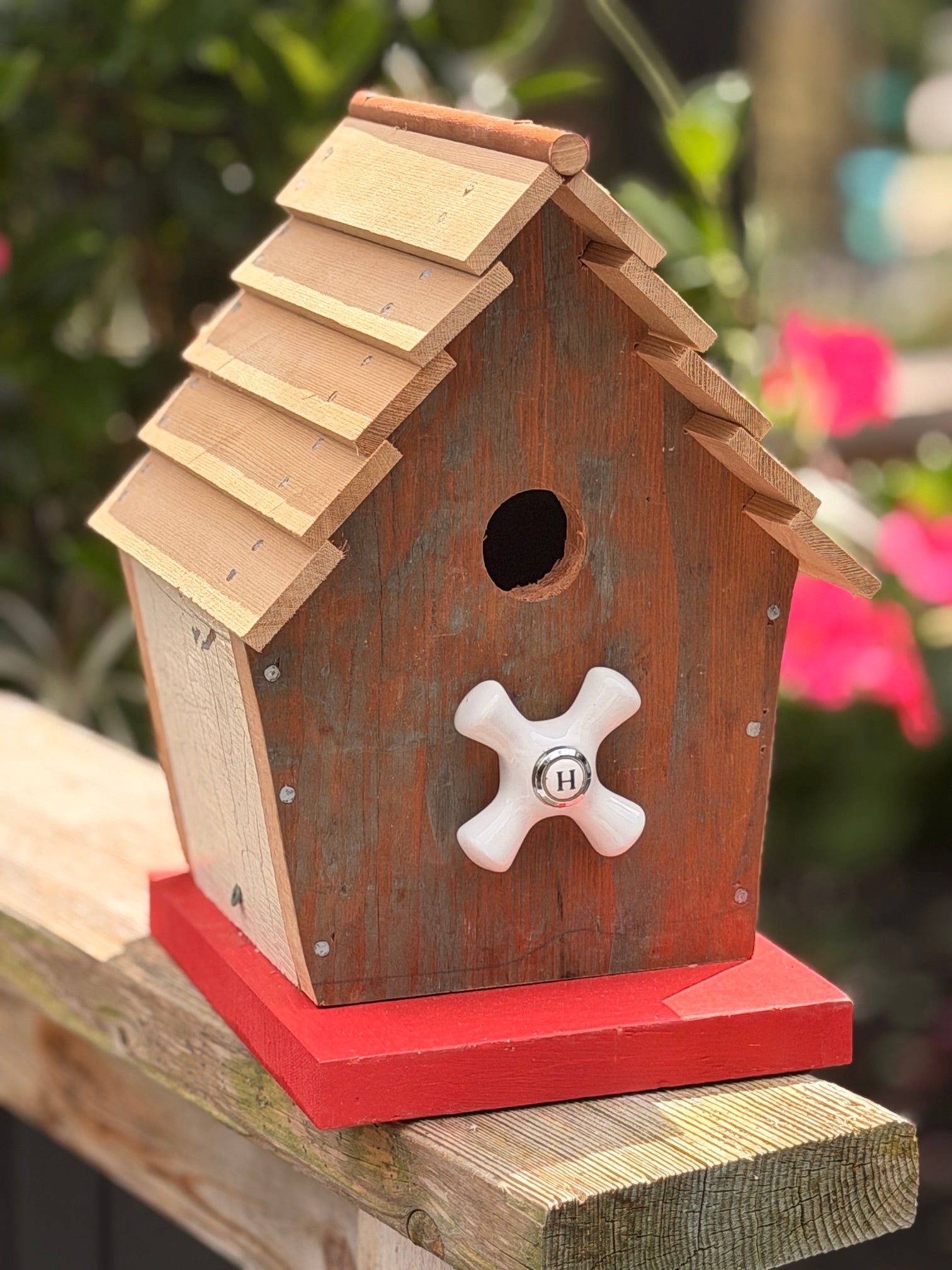 Jean Long Red Base Hot Water Tap Bird House 1 3/8  (2222-1307)