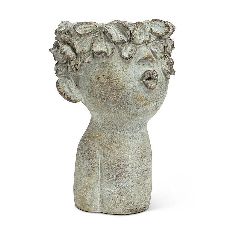 Lg Kissing Face Planter 10"h