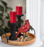 Standing Cardinal on a Log -8.5"H