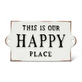 Happy Place... Sign-Wht-5.5"L