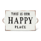 Happy Place... Sign-Wht-5.5"L