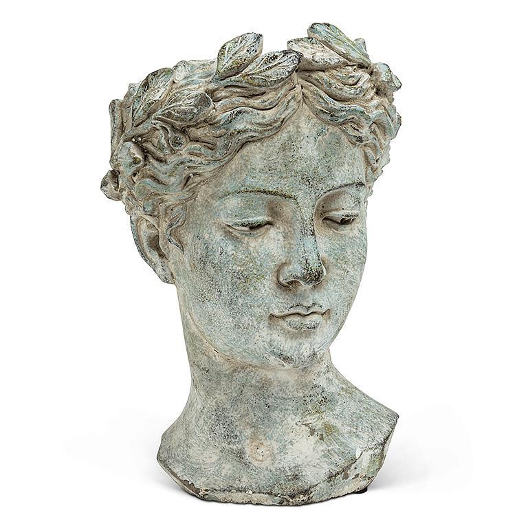 Lg Woman Head Planter - 10"H