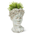 Lg Woman Head Planter - 10"H