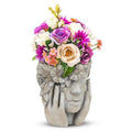 Woman w/Flower Halo Planter, 9.5"h