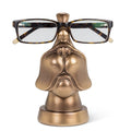 Dog Face Eyeglasses Holder-Bronze 6"high