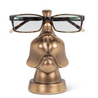 Dog Face Eyeglasses Holder-Bronze 6"high