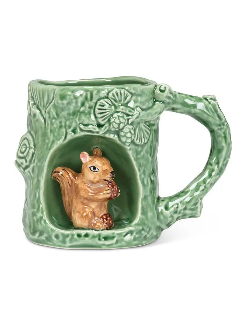 Tree Look Mug w/Squirrel-4"H(12oz)