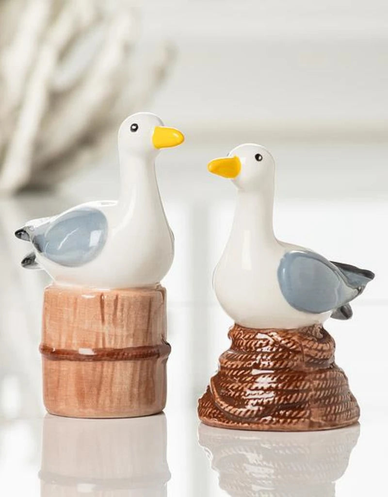 Perching Seagulls Salt and Pepper Shakers-3.5"H