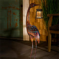 Blue Coastal Garden Statue, Decorative Metal Crane
