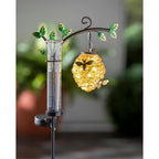 Solar Beehive with Rain Gauge Pollinator Garden Stake