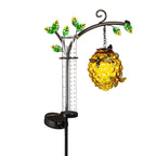 Solar Beehive with Rain Gauge Pollinator Garden Stake