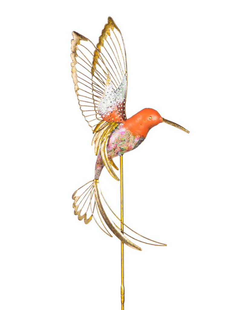 37" Metal Garden Stake Fluttering Hummingbird