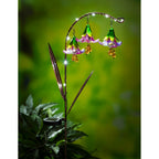 42"H Twinkling Light Solar Garden Stake w/Trio of Glass Flowers