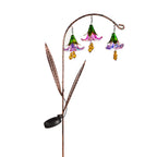 42"H Twinkling Light Solar Garden Stake w/Trio of Glass Flowers