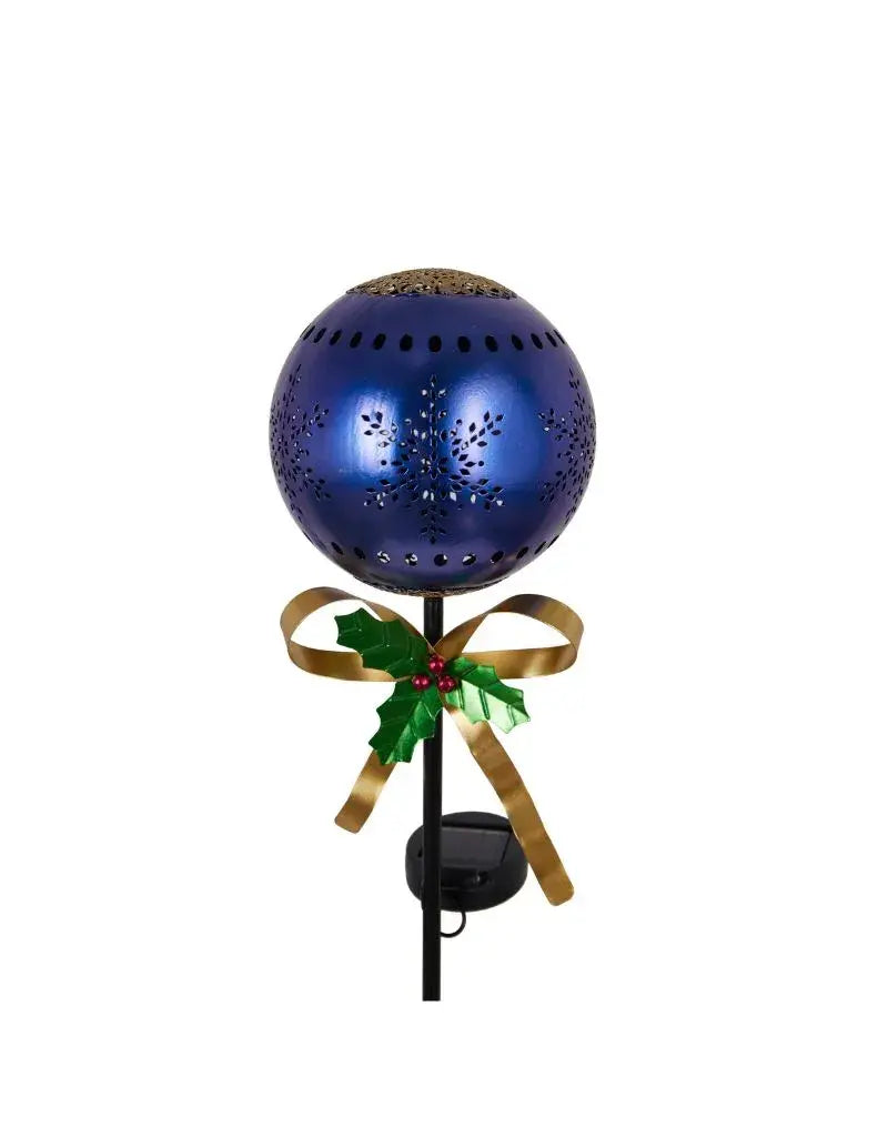 Metal Ball Holiday Solar Garden Stake