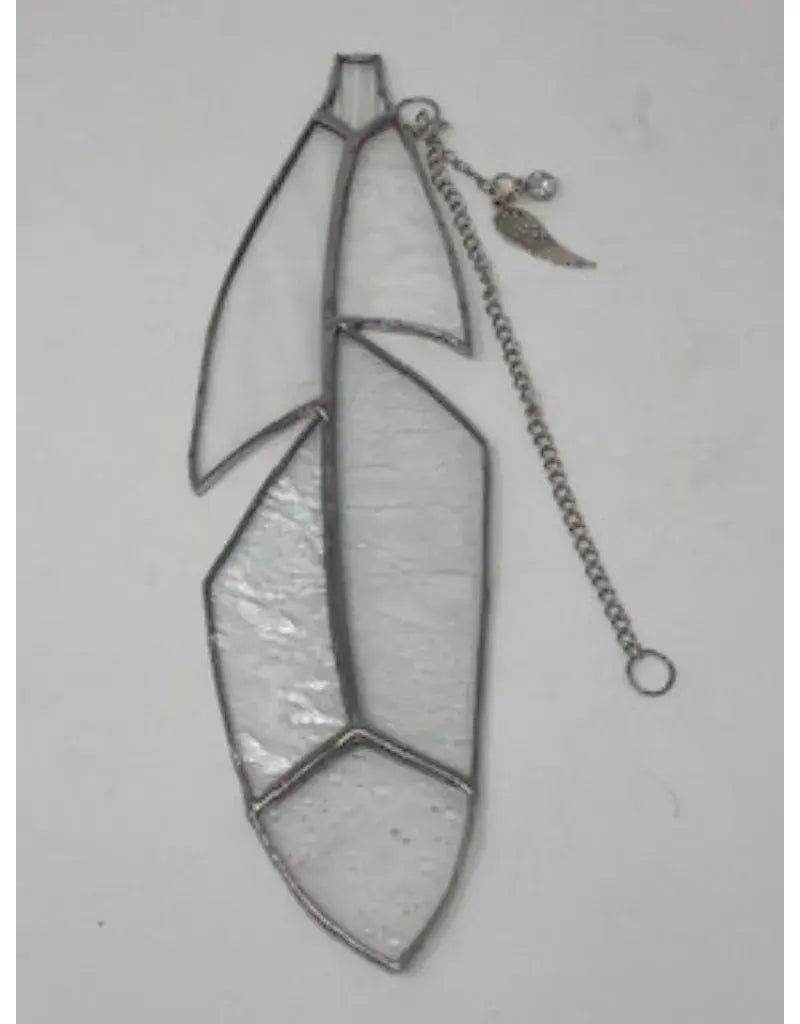 Stained Glass Feather with Charm