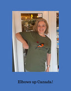 Green Gildan T-shirt w/ Orange Piehole Vinyl Design S-XL