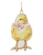 Easter Chick w/Bow Ornament-4"H