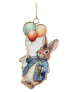 Easter Rabbit w/Balloons Ornament-4"H