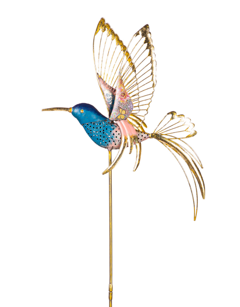 37" Metal Garden Stake Fluttering Hummingbird