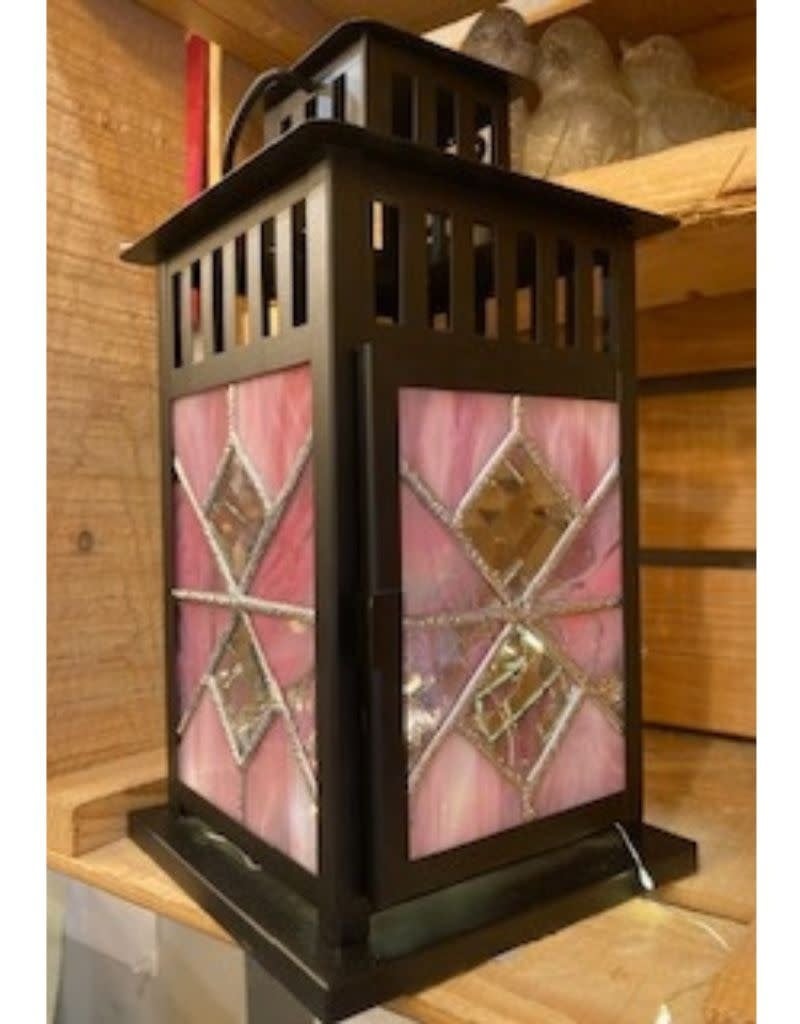 Stained glass Lantern by Andrew Reid, PINK