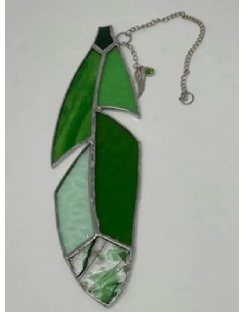 Stained Glass Feather with Charm