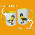 Goldfinch wearing shoes Mug