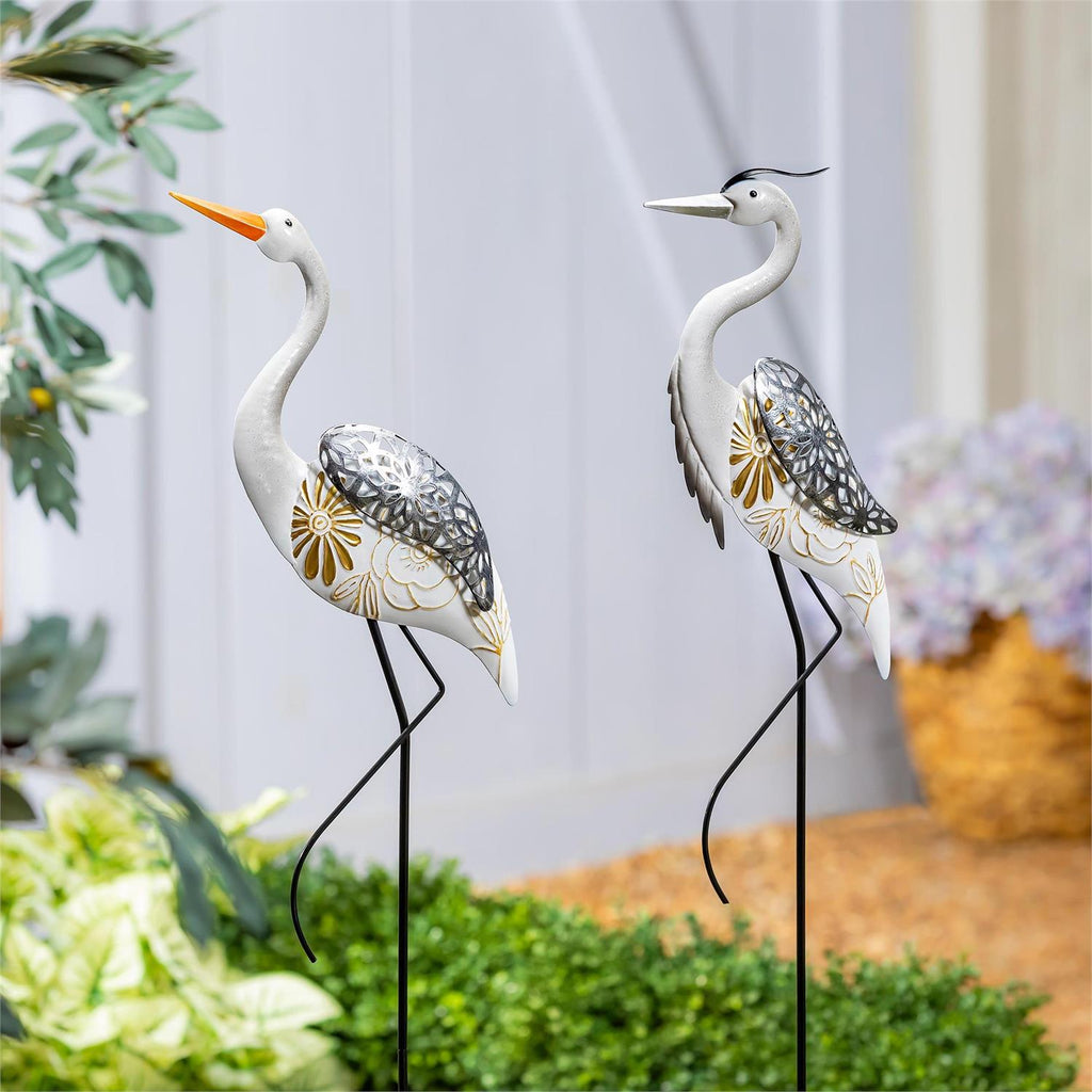Seaside Retreat Garden Stake, Metal Decorative Crane, 41"